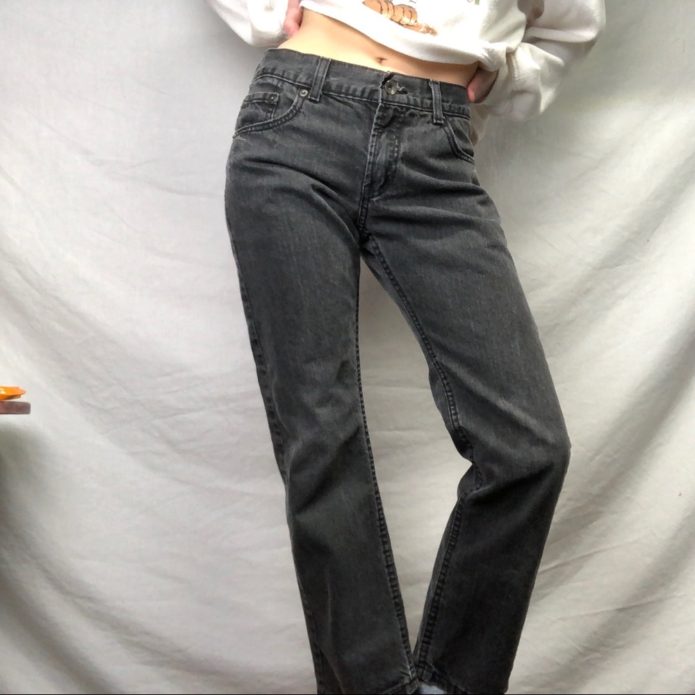 Levis 513 Slim Straight Black Low Rise Denim Jeans